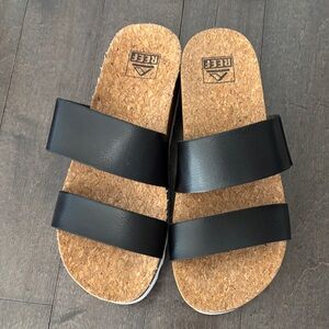 REEF Black Cork Sandals